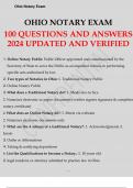 OHIO NOTARY EXAM 90 QUESTIONS AND ANSWERS UPDATED AND VERIFIED 2024