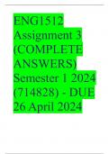 ENG1512 Assignment 3 (COMPLETE ANSWERS) Semester 1 2024 (714828) - DUE 26 April 2024