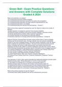 Green Belt - Exam Practice Questions and Answers with Complete Solutions Graded A 2024