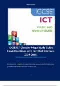 iGCSE ICT Glossary Mega Study Guide Exam Questions with Certified Solutions 2024-2025.