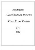 (WGU C808)HIM 2515 CLASSIFICATION SYSTEMS FINAL EXAM REVIEW Q & A 2024.