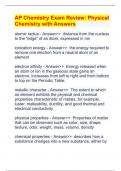 AP Chemistry Exam Review: Physical Chemistry with Answers