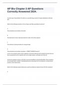 AP Bio Chapter 2 AP Final  Exam Questions Correctly Answered 2024.