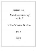 (WGU D203) BIO 1100 FUNDAMENTALS OF A & P FINAL EXAM REVIEW Q & A 2024