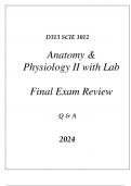 (WGU D313) SCIE 1012 ANATOMY & PHYSIOLOGY II WITH LAB FINAL EXAM REVIEW Q & A 2024.