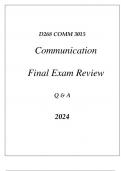 (WGU D268) COMM 3015 COMMUNICATION FINAL EXAM REVIEW Q & A 2024