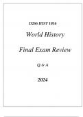 (WGU D266) HIST 1016 WORLD HISTORY FINAL EXAM REVIEW Q & A 2024