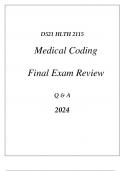 (WGU D521) HLTH 2115 MEDICAL CODING FINAL EXAM REVIEW Q & A 2024