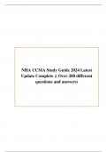 NHA CCMA Study Guide 2024 Latest  Update Complete ;( Over 200 different  questions and answers) A+