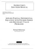 Solution Manual for Applied Partial Differential Equations with Fourier Series and Boundary Value Problems 5th Edition Richard Haberman