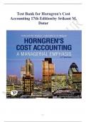 Test Bank for Horngren's Cost Accounting 17th Edition by Srikant M. Datar, Madhav V. Rajan