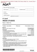 2024 AQA A-level MEDIA STUDIES 7572/2 Paper 2 Media Two Question Paper & Mark scheme (Merged) June 2024 [VERIFIED]