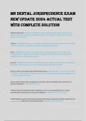 MN Dental Jurisprudence Exam  New Update 2024 Actual Test  with complete solution