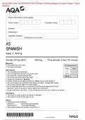 2024 AQA AS SPANISH 7691/2 Paper 2 Writing Question Paper & Mark scheme (Merged) June 2024 [VERIFIED]