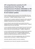 ATI comprehensive practice B, ATI Comprehensive Final Quiz, RN Comprehensive Predictor 2023_2024 