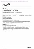 2024 AQA GCSE ENGLISH LITERATURE 8702/1 Paper 1 Shakespeare and the 19th-century novel Question Paper & Mark scheme (Merged) June 2024 [VERIFIED]