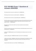 PLS 100 MSU Exam 1 Questions & Answers 2024/2025