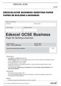 EDEXCEL GCSE BUSINESS QUESTION  PAPER 2B BUILDING A BUSINESS.