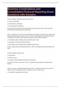 Business Combinations and Consolidated Financial Reporting Exam Questions with Answers