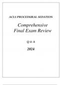 ACLS PREP PROCEDURAL SEDATION COMPREHENSIVE REVIEW Q & A 2024
