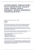 LA Claims Adjuster - Beginners Guide - Part 2 (- Hazards & Fraud - Causes & Losses - Interests, Claims & Subrogation - Valuation, Deductibles & Coinsurance) Qs & As!!