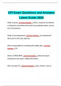 CPI Exam Questions and Answers Latest Guide 2024