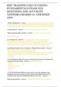 EPIC TRAINING COG170 COGITO FUNDAMENTALS EXAM 2024 QUESTIONS AND ACCURATE ANSWERS GRADED A+ CERTIFIED 100% 