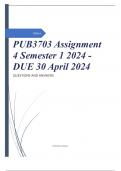 PUB3703 Assignment 4 Semester 1 2024 - DUE 30 April 2024