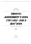 TMN3701 Assignment 2 2024 (781160) - DUE 9 May 2024