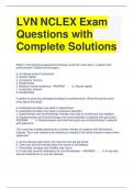 LVN NCLEX Exam Questions with Complete Solutions