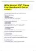 MCCC Module 5 SBCT Offense Exam Questions with Correct Answers