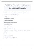 ALU 101 book Questions and Answers 100% Correct | Graded A+