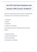 ALU 301 Final Exam Questions and Answers 100% Correct | Graded A+