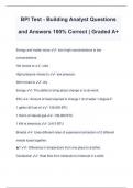 BPI Test - Building Analyst Questions and Answers 100% Correct | Graded A+