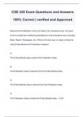 CSE 220 Exam Questions and Answers 100% Correct | verified and Approved