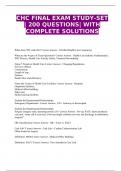 CHC FINAL EXAM STUDY-SET 200 QUESTIONS WITH COMPLETE SOLUTIONS