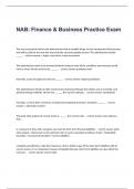 NAB: Finance & Business Practice Exam questions and verified answers