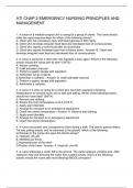 ATI CHAP 2 EMERGENCY NURSING PRINCIPLES AND MANAGEMENT