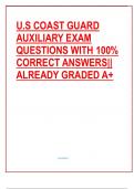 U.S COAST GUARD  AUXILIARY EXAM  QUESTIONS WITH 100%  CORRECT ANSWERS||  ALREADY GRADED A+ MURRAY  