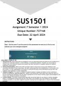 SUS1501 Assignment 7 (ANSWERS) Semester 2 2024 - DISTINCTION GUARANTEED