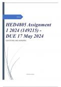 HED4805 Assignment 1 2024 (149215) - DUE 17 May 2024