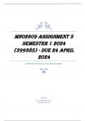 MNO2609 Assignment 5 Semester 1 2024 (399385) - DUE 24 April 2024