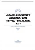 SUS1501 Assignment 7 Semester 1 2024 (727168) - DUE 22 April 2024