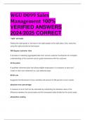 BEST REVIEW WGU D099 Sales Management 100%  VERIFIED ANSWERS  2024/2025 CORRECT