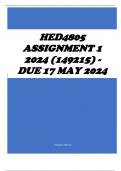 HED4805 Assignment 1 2024 (149215) - DUE 17 May 2024