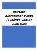 HED4805 Assignment 2 2024 (173892) - DUE 21 June 2024