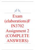 Exam (elaborations) FIN3702 Assignment 2 (COMPLETE ANSWERS) Semester 1 2024 - DUE April 2024 •	Course •	FIN3702 – Working Capital Management (FIN3702) •	Institution •	University Of South Africa (Unisa) •	Book •	Principles of Managerial Finance FIN3702 Ass