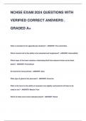 NCHSE EXAM 2024 QUESTIONS WITH  VERIFIED CORRECT ANSWERS .  GRADED A+