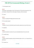 NR 439 Environmental Biology Exam 1  (Latest 2024 / 2025) Questions and Answers (Verified Answers)