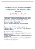 Ohio Psychologist Jurisprudence Oral  Exam Questions And Revised Correct  Answers | Latest Update| Passed!!